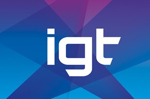 IGT logo in light blue background