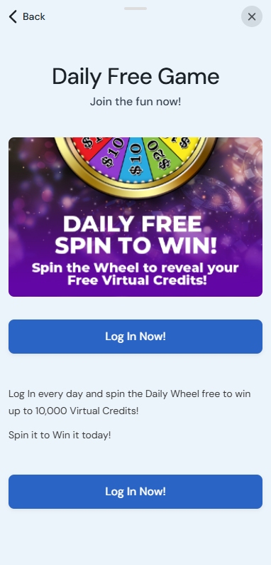 A screenshot of Betrivers' daily wheel bonus