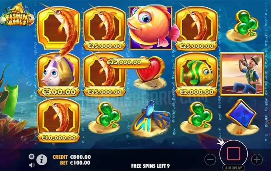 Screenshot of Fishin' Reels fish game