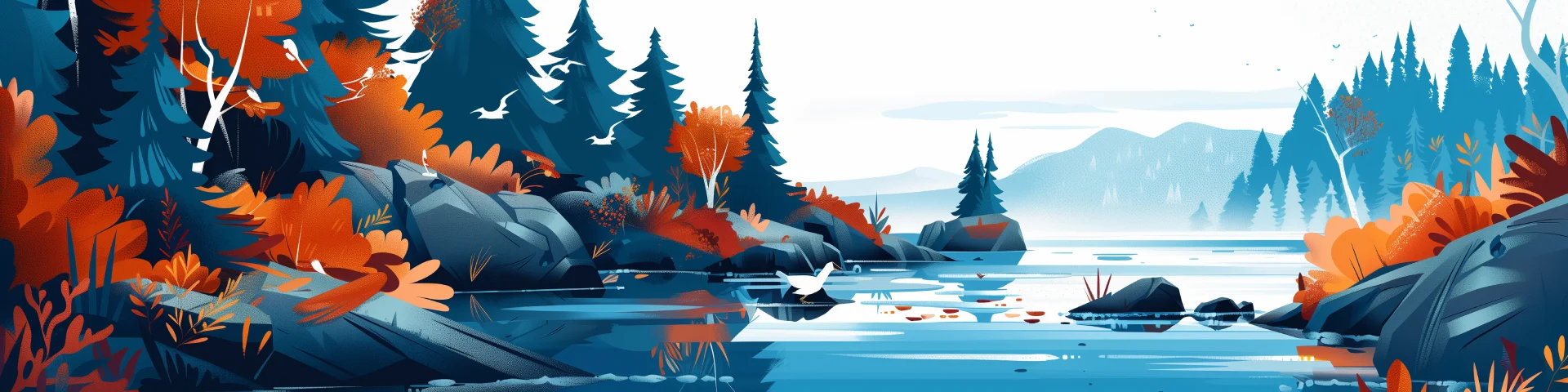 Banner of Michigan nature in blue orange and white