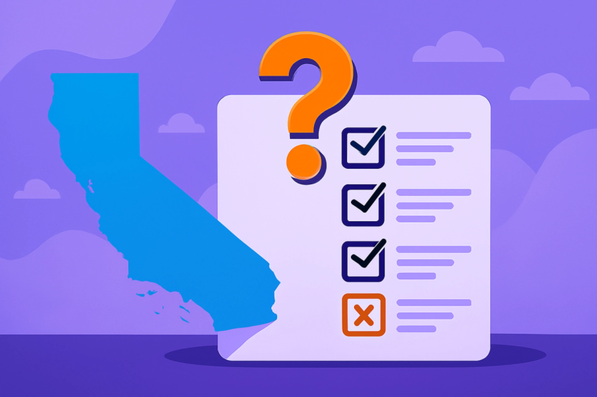 Illustration of a judge’s gavel over the state of California, symbolizing the laws and regulations that affect sweepstakes casinos in California.
