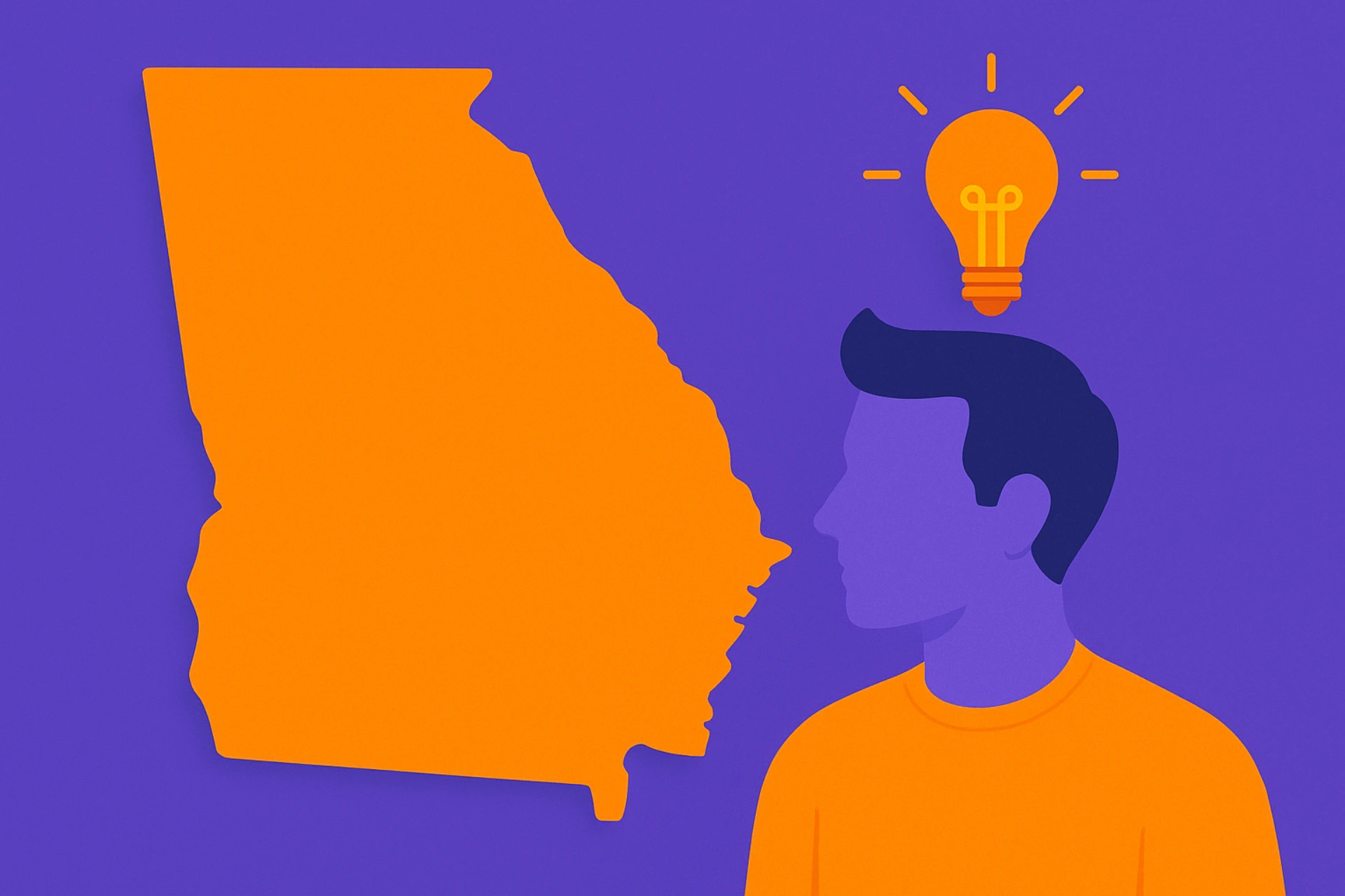 Illustration of an upward road leading through rolling purple hills toward a checkmark sign, symbolizing how Georgia sweepstakes casinos stay in the safe green zone.