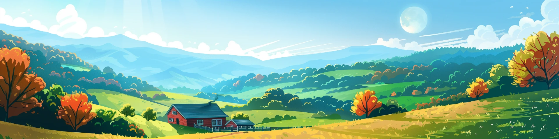 Banner of West Virginia nature cartooned