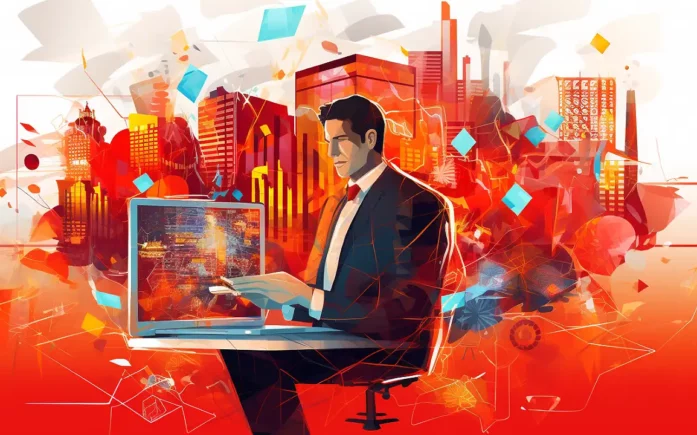 A casino promoter sitting at the desk