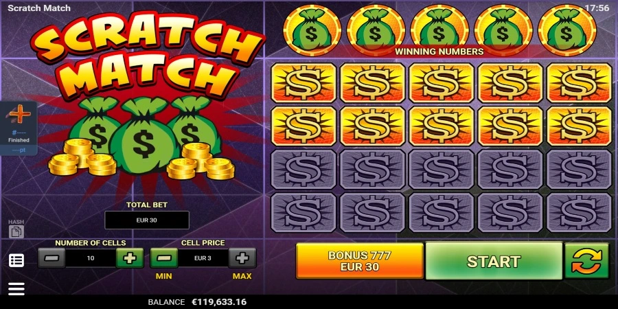 An image of Scratch Match game from Evoplay