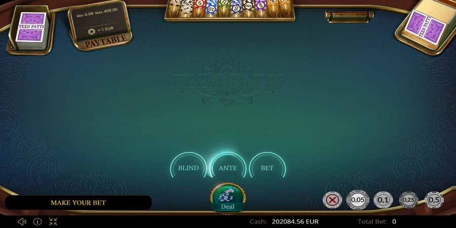 An image of Teen Patti from Evoplay