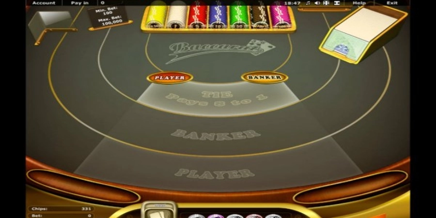 An image of Baccarat game from Greentube