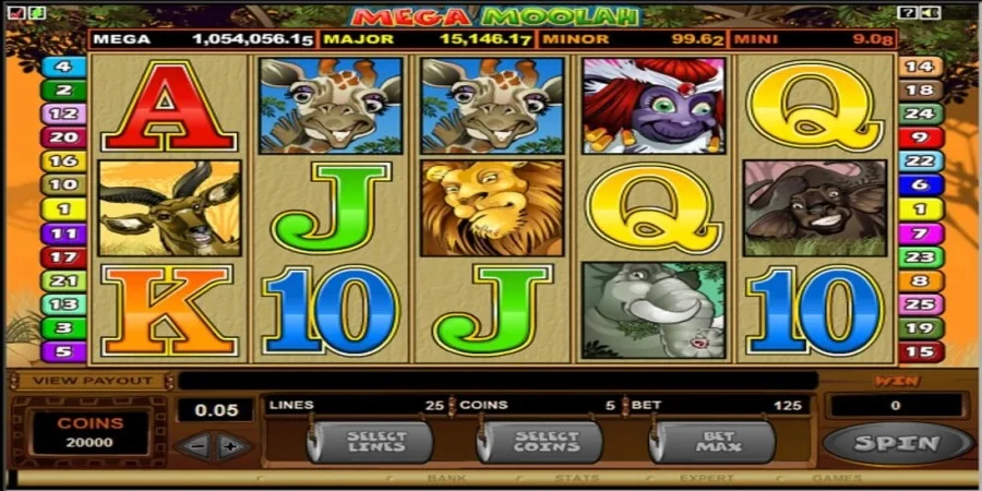 An image of Mega Moolah game from Microgaming