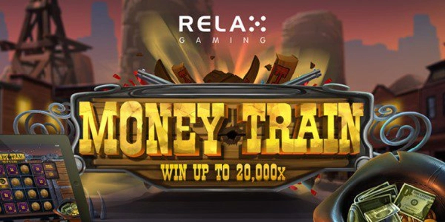 An image of money train game from relax gaming