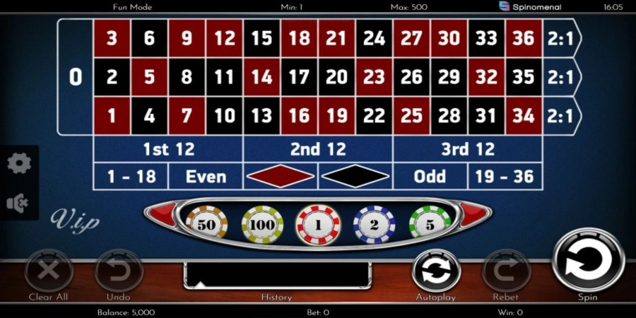 An image of European Roulette VIP game of Spinomenal