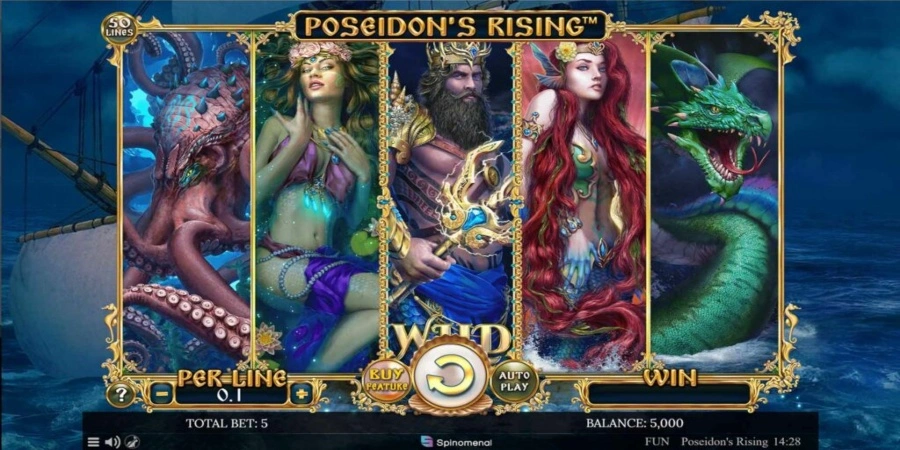 An image of Poseidon's Rising game of Spinomenal