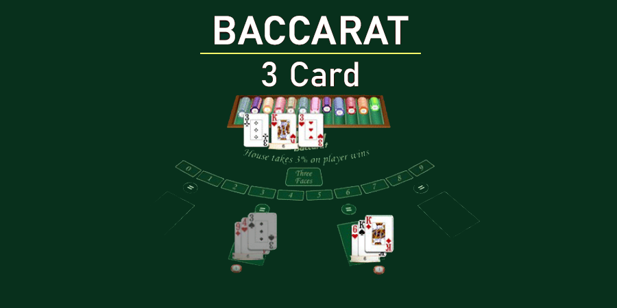 An image of 3-card baccarat game variation.