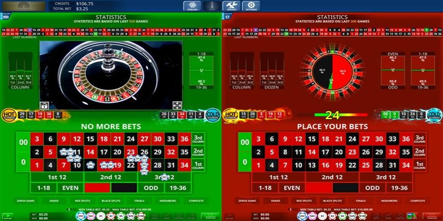 A screenshot of IGT roulette game.