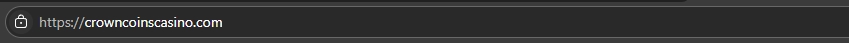A screenshot of Crown Coins Casino's URL bar