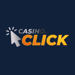 Casino.click's logo on a blue background small