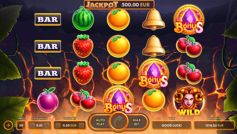 Volcano Fruits game from NetGame Entertainment