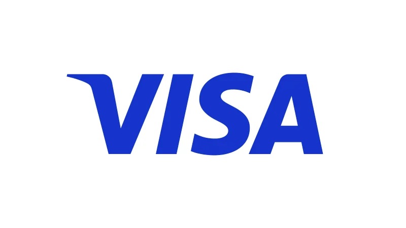 Visa logo on white background