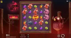 Screenshot of Clucking Hell slot game by BGaming