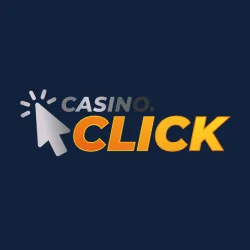 Casino.click's logo on a blue background small