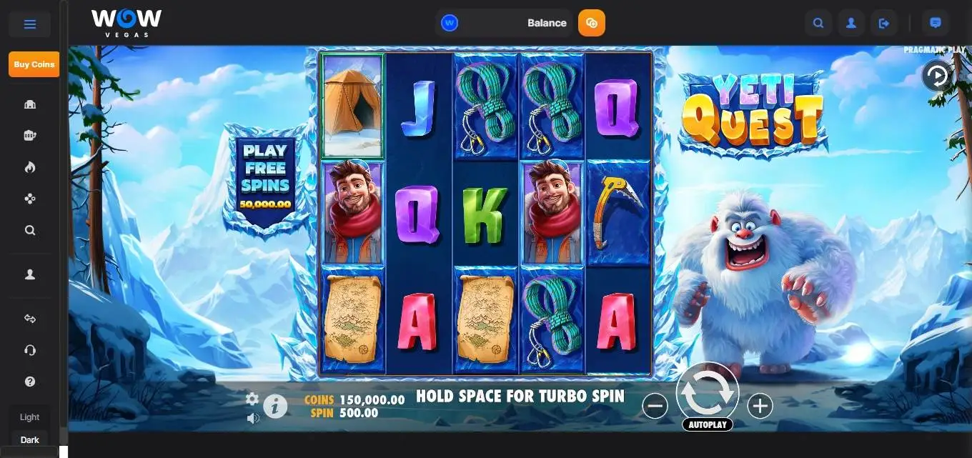 A screenshot of Yeti Quest from pragmatic play